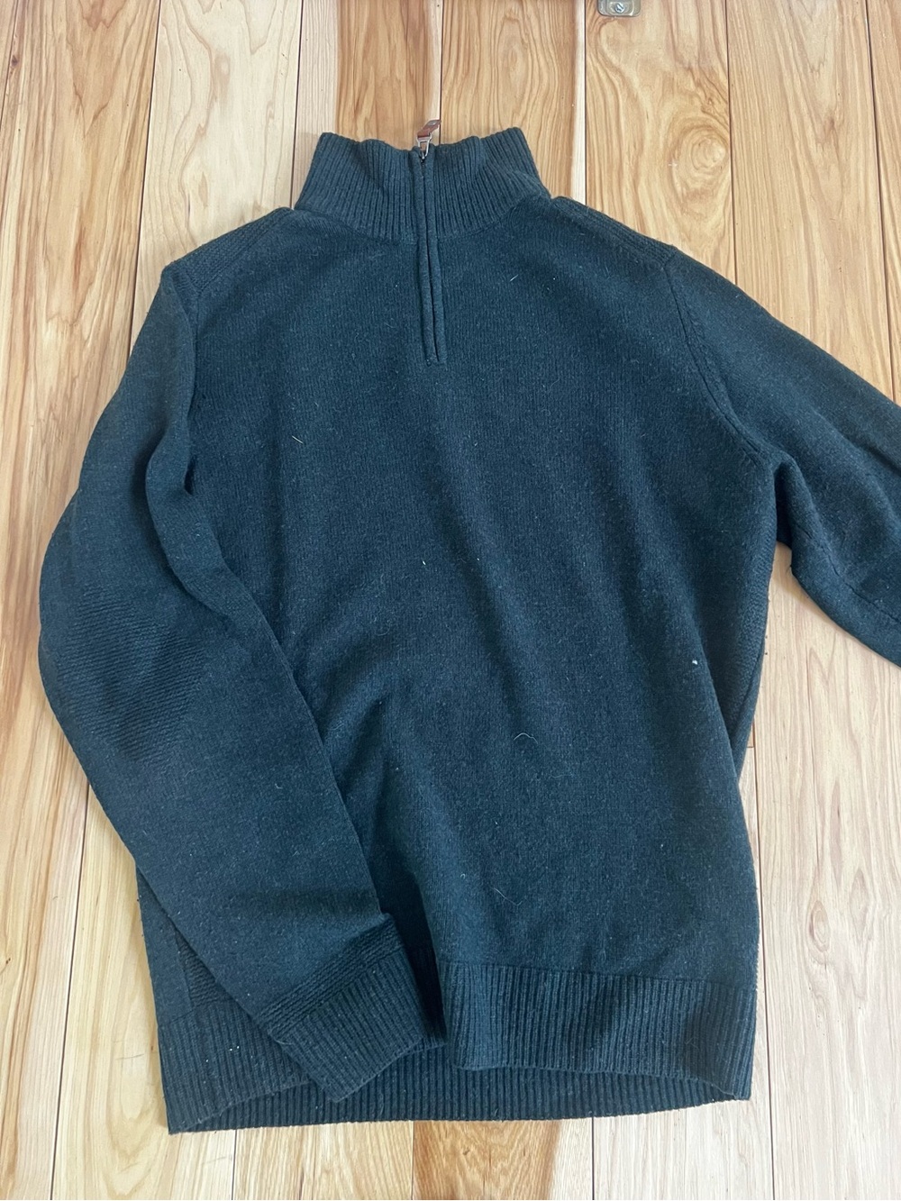 Men's Dark Green Half-Zip Knit Sweater